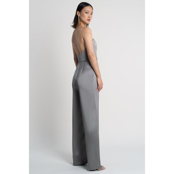 NWT Jenny Yoo Satin Jumpsuit/Pantsuit PALE GOLD (NOT PICTURED) Size 16 - Picture 2 of 4